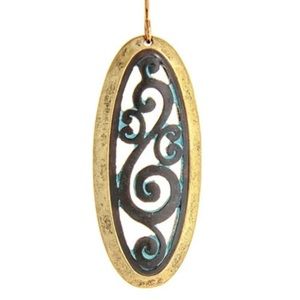 Oval swirl patina earrings